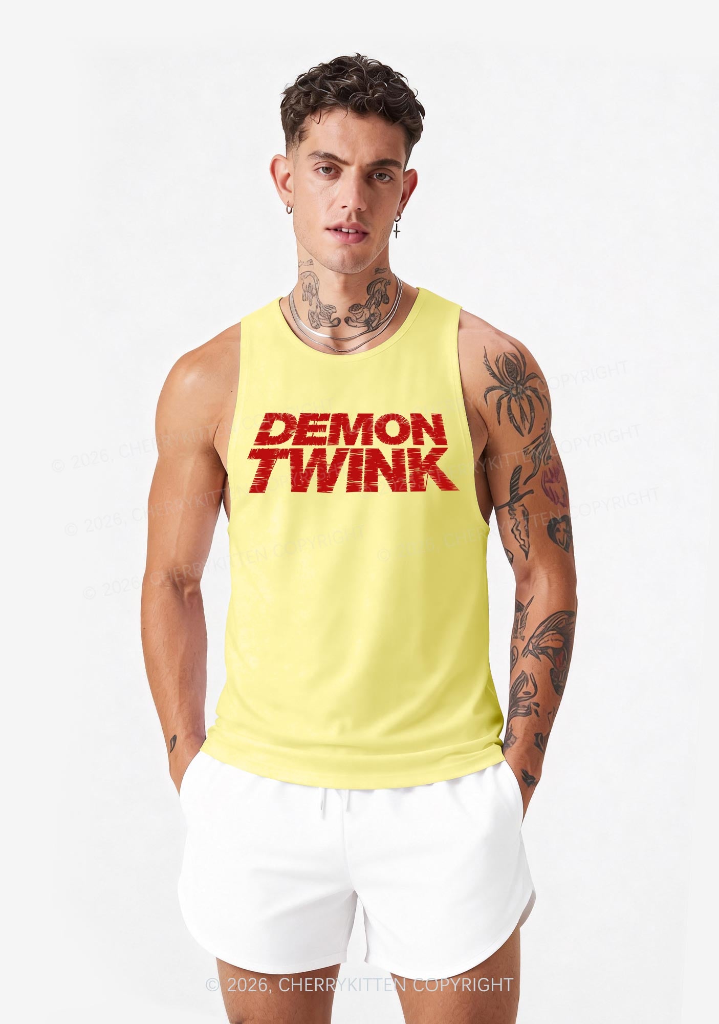 Demon Twink Pride Y2K Men Racerback Tank Top Cherrykitten