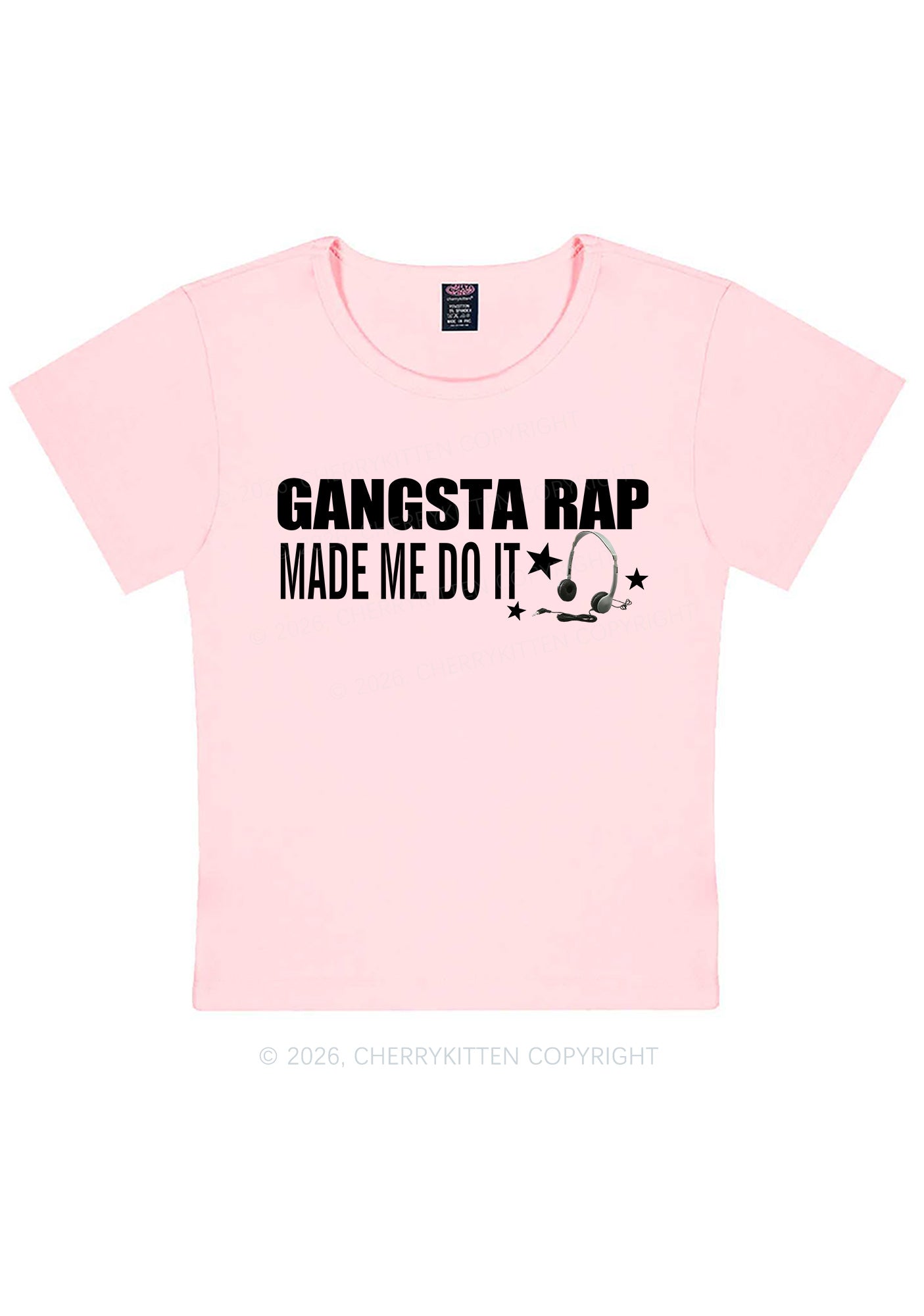 Gangsta Rap Made Me Do It Y2K Baby Tee Cherrykitten