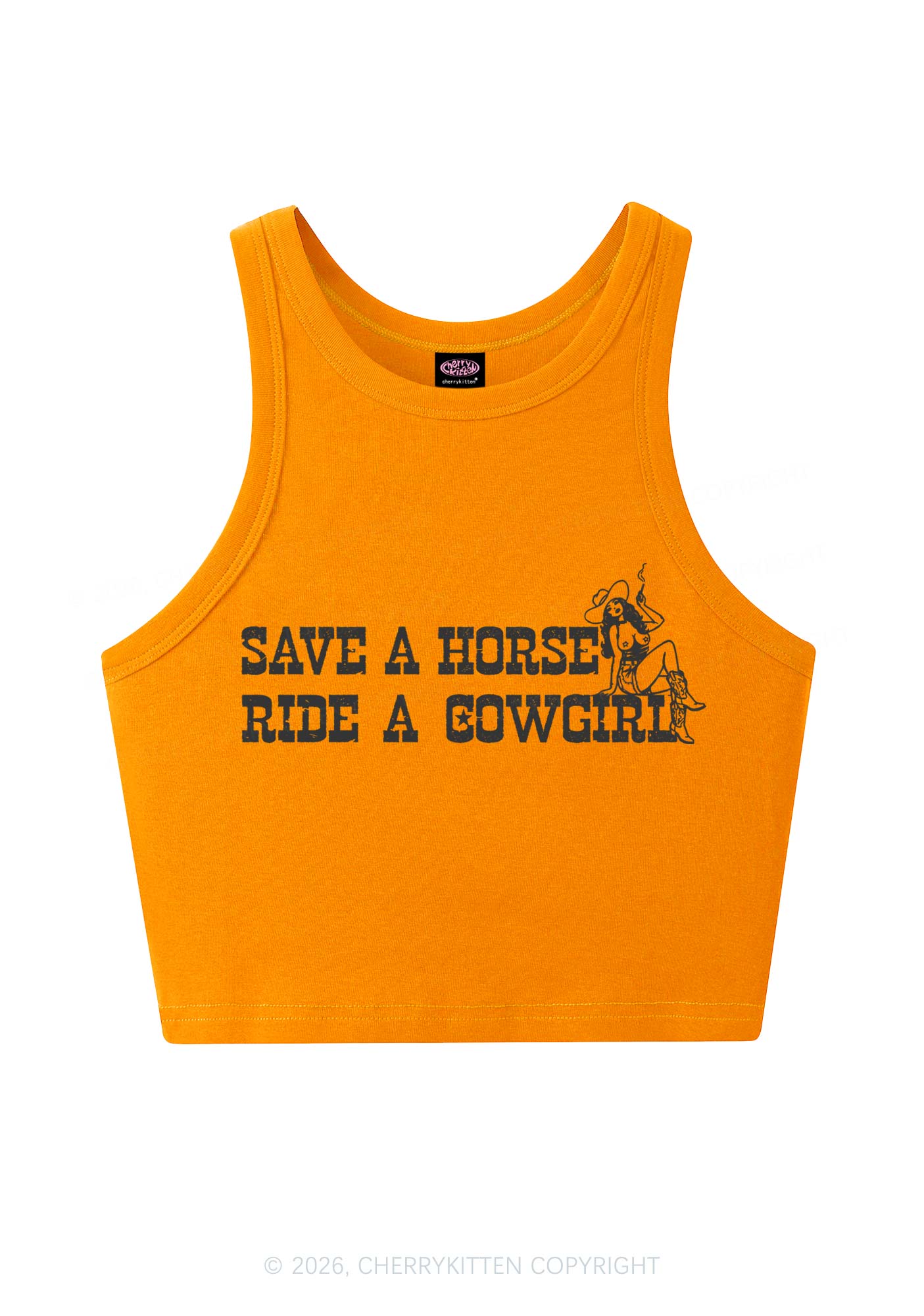 Ride Western Cowgirl Y2K Crop Tank Top Cherrykitten