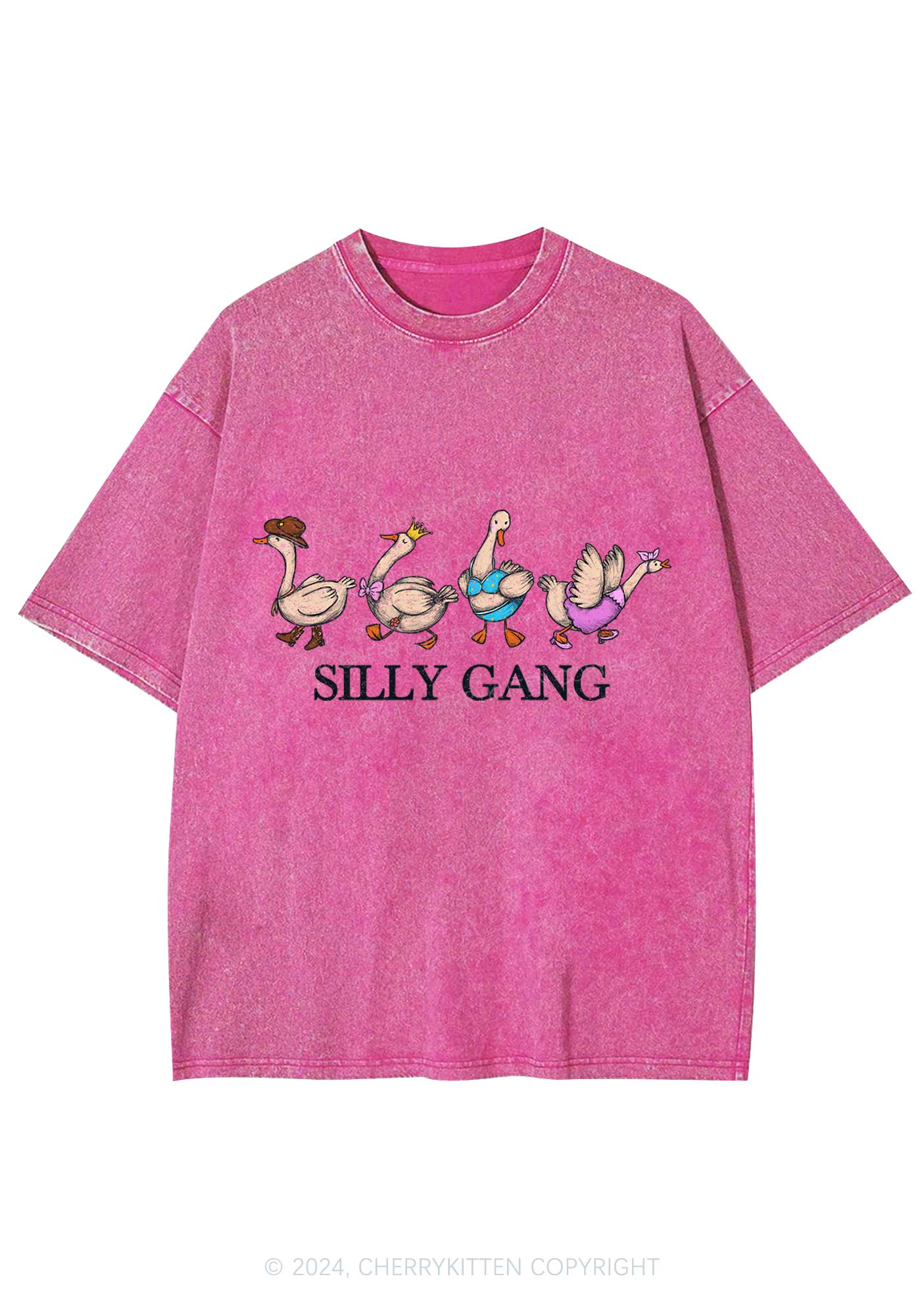 Silly Gang Y2K Washed Tee Cherrykitten