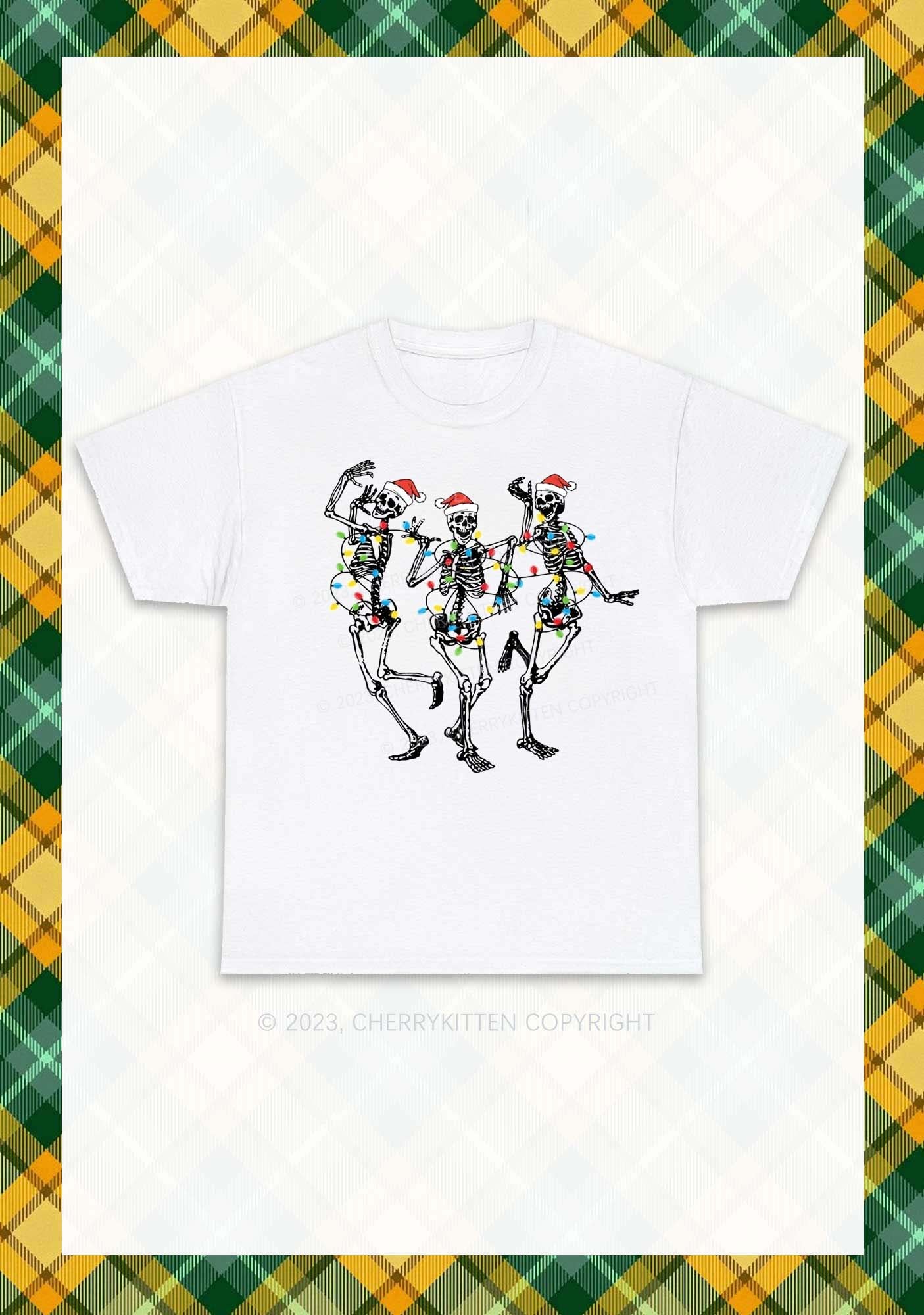 Christmas Dancing Skeletons Chunky Shirt Cherrykitten