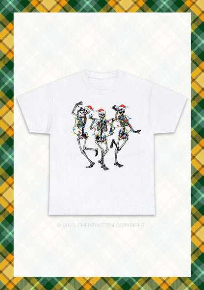 Christmas Dancing Skeletons Chunky Shirt Cherrykitten