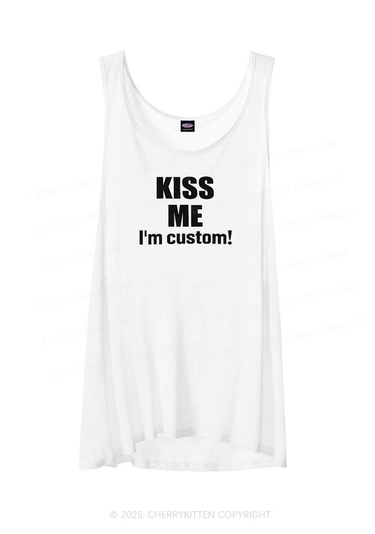 Kiss Me Im Custom Y2K Sheer Boyfriend Tank Cherrykitten