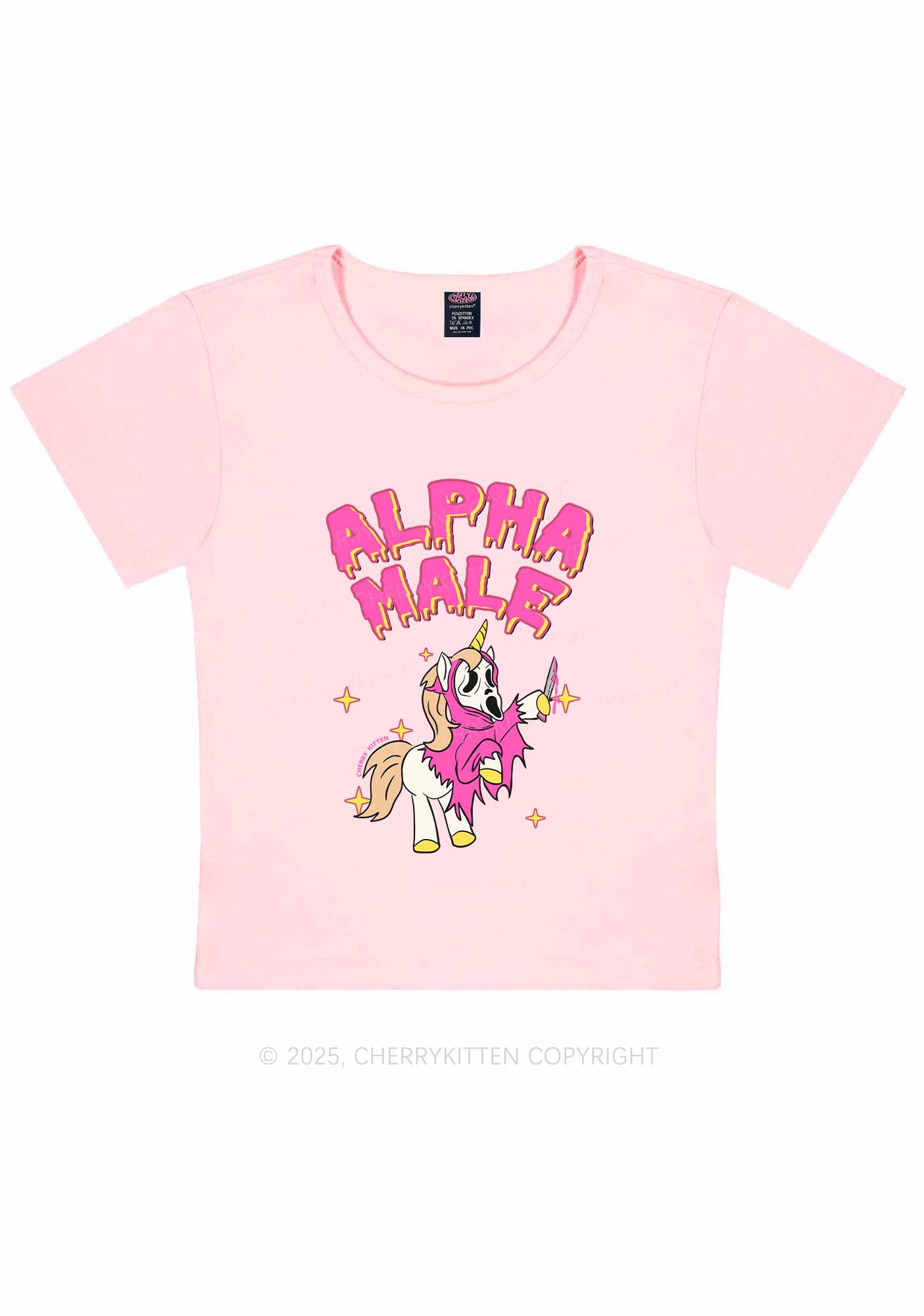 Halloween Unicorn Alpha Male Y2K Baby Tee Cherrykitten