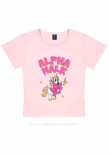 Halloween Unicorn Alpha Male Y2K Baby Tee Cherrykitten