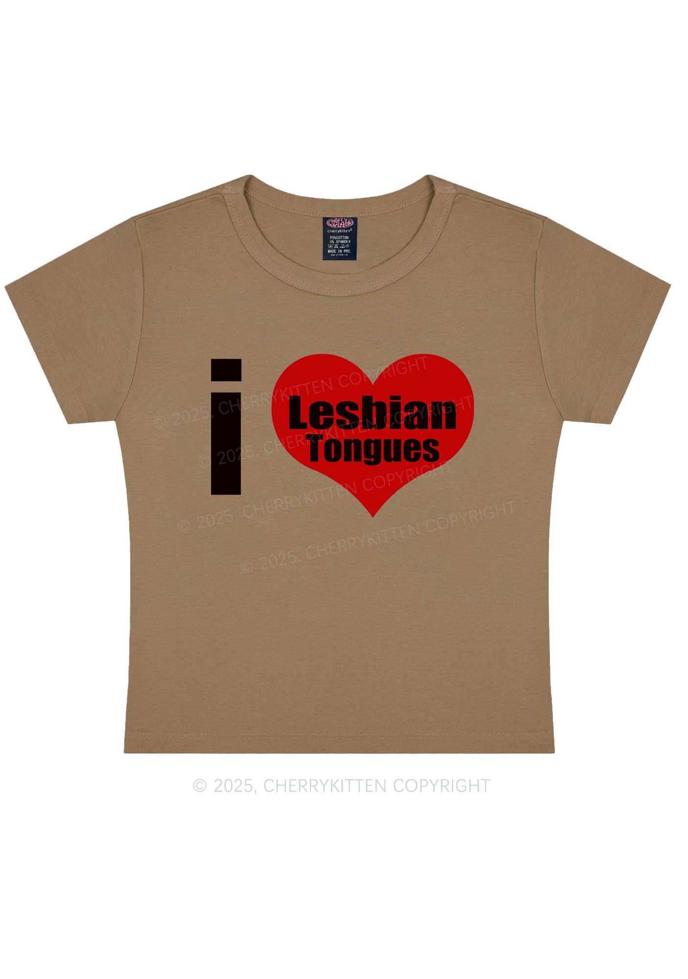 I Love Lesbian Tongues Y2K Baby Tee Cherrykitten