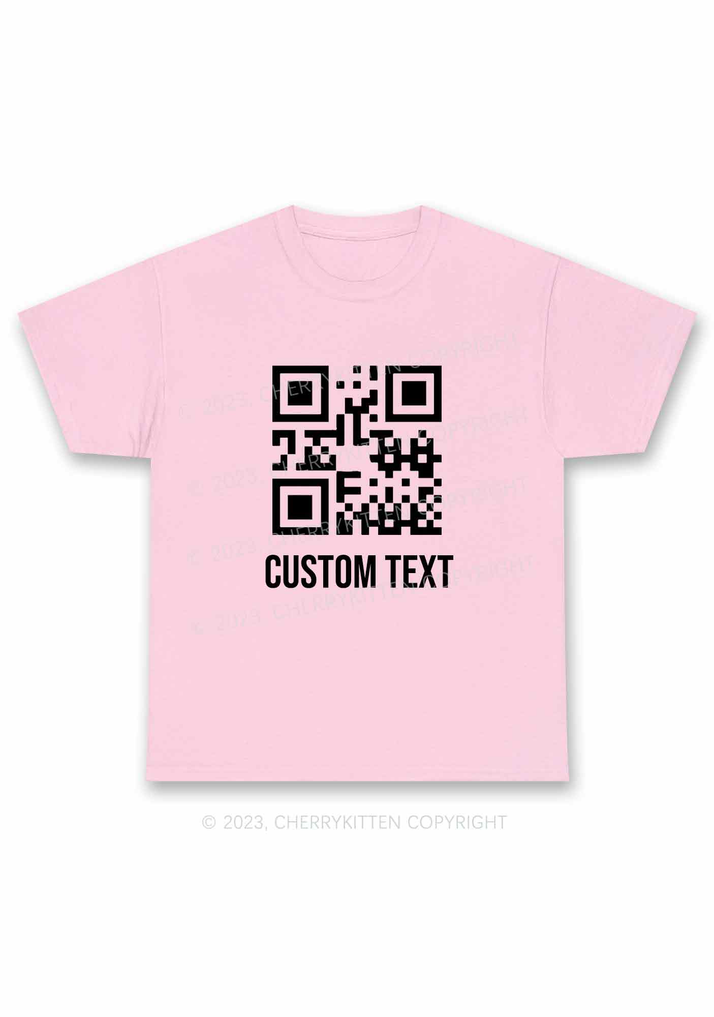 Custom Text QR Code Y2K Chunky Shirt Cherrykitten