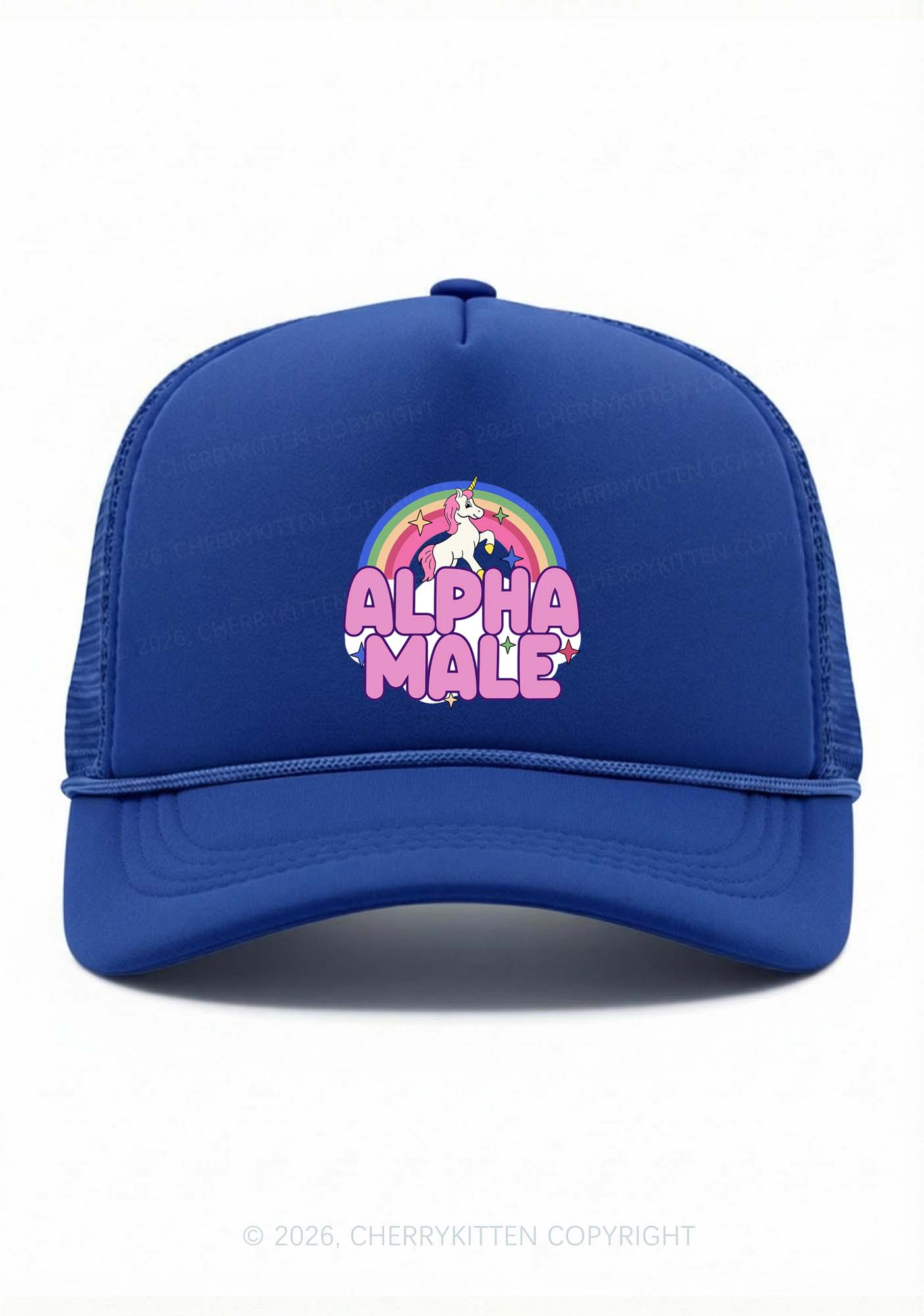 Rainbow Unicorn Alpha Male Pride Y2K Trucker Hat Cherrykitten