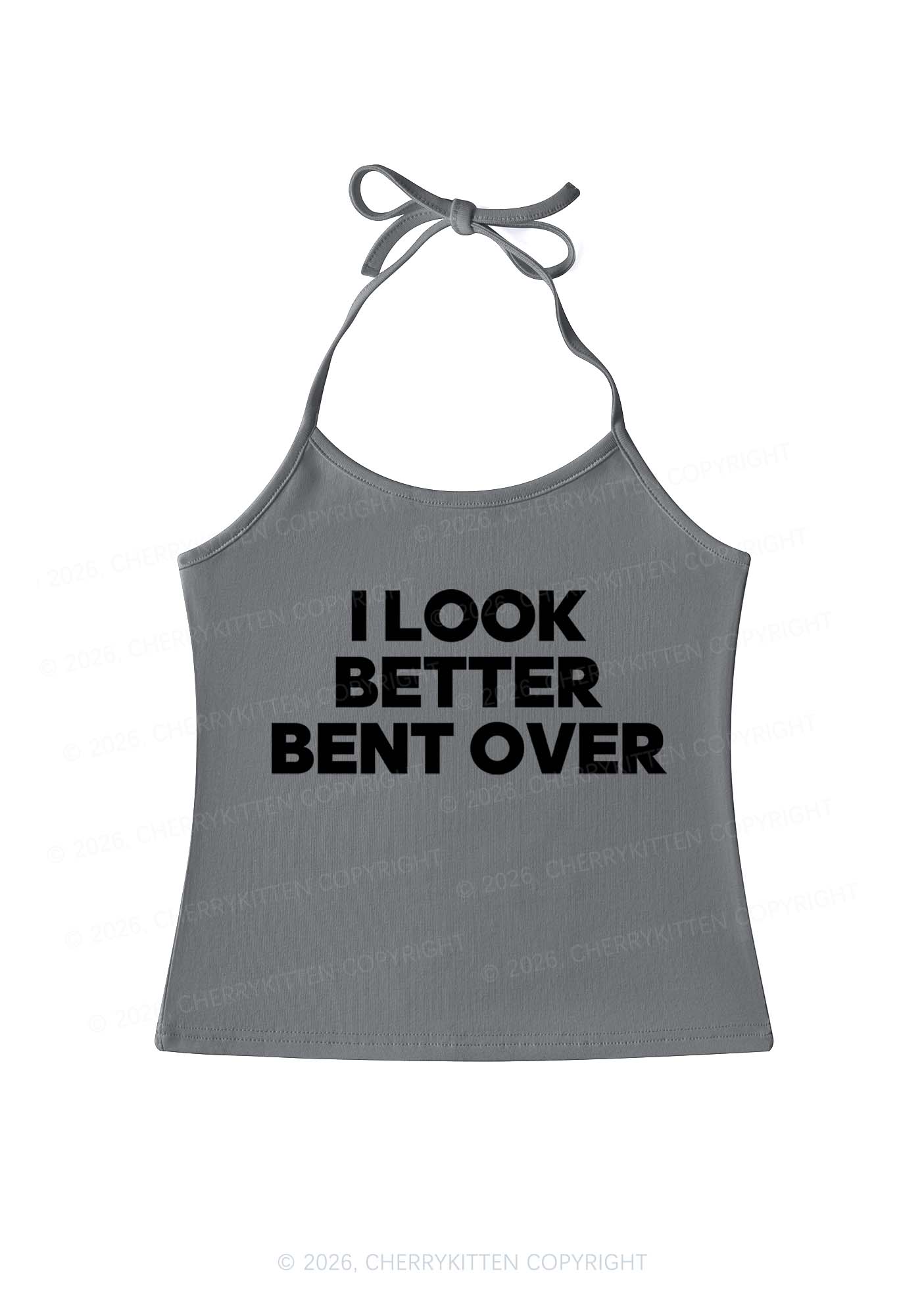 Look Better Bent Over Y2K Halter Neck Cami Cherrykitten