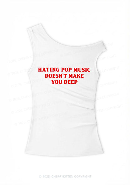 Hating Pop Music Y2K Off Shoulder Tank Top Cherrykitten