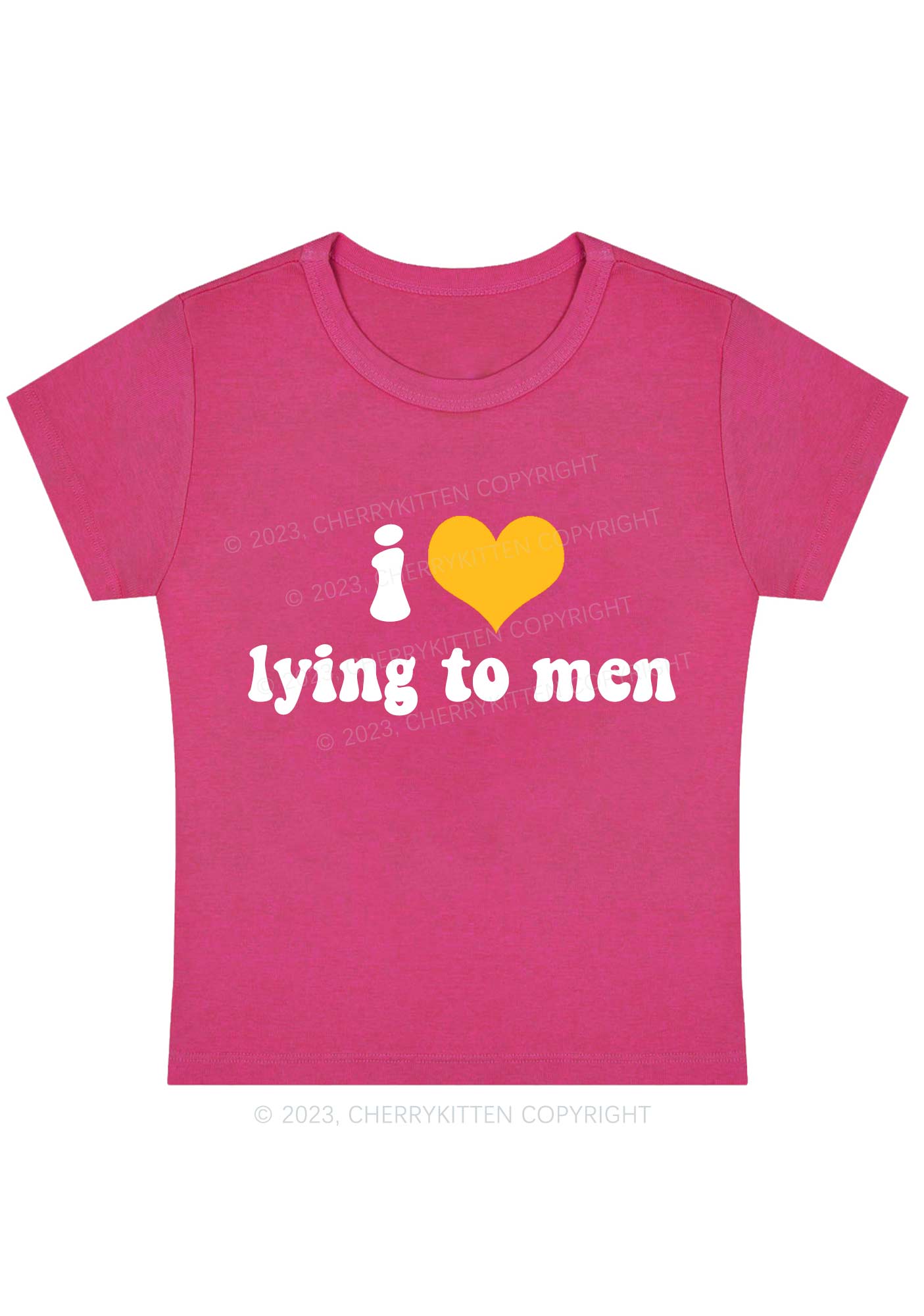 Curvy I Love Lying To Men Y2K Baby Tee Cherrykitten