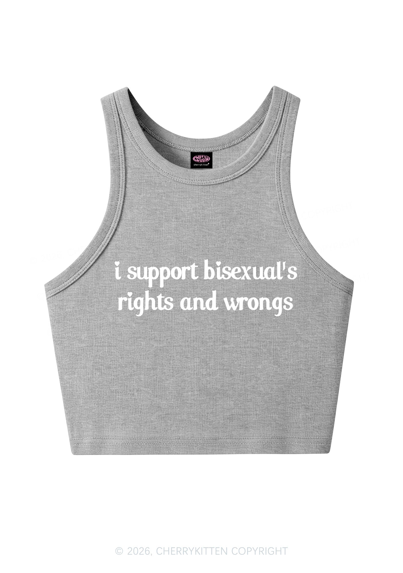 I Support Bisexuals Pride Y2K Crop Tank Top Cherrykitten