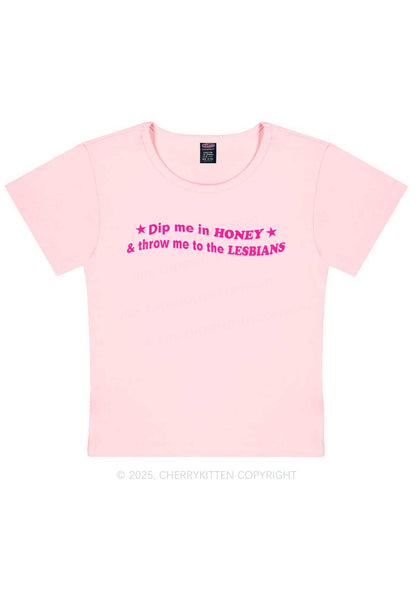 Honey Lesbians Pride Y2K Baby Tee Cherrykitten