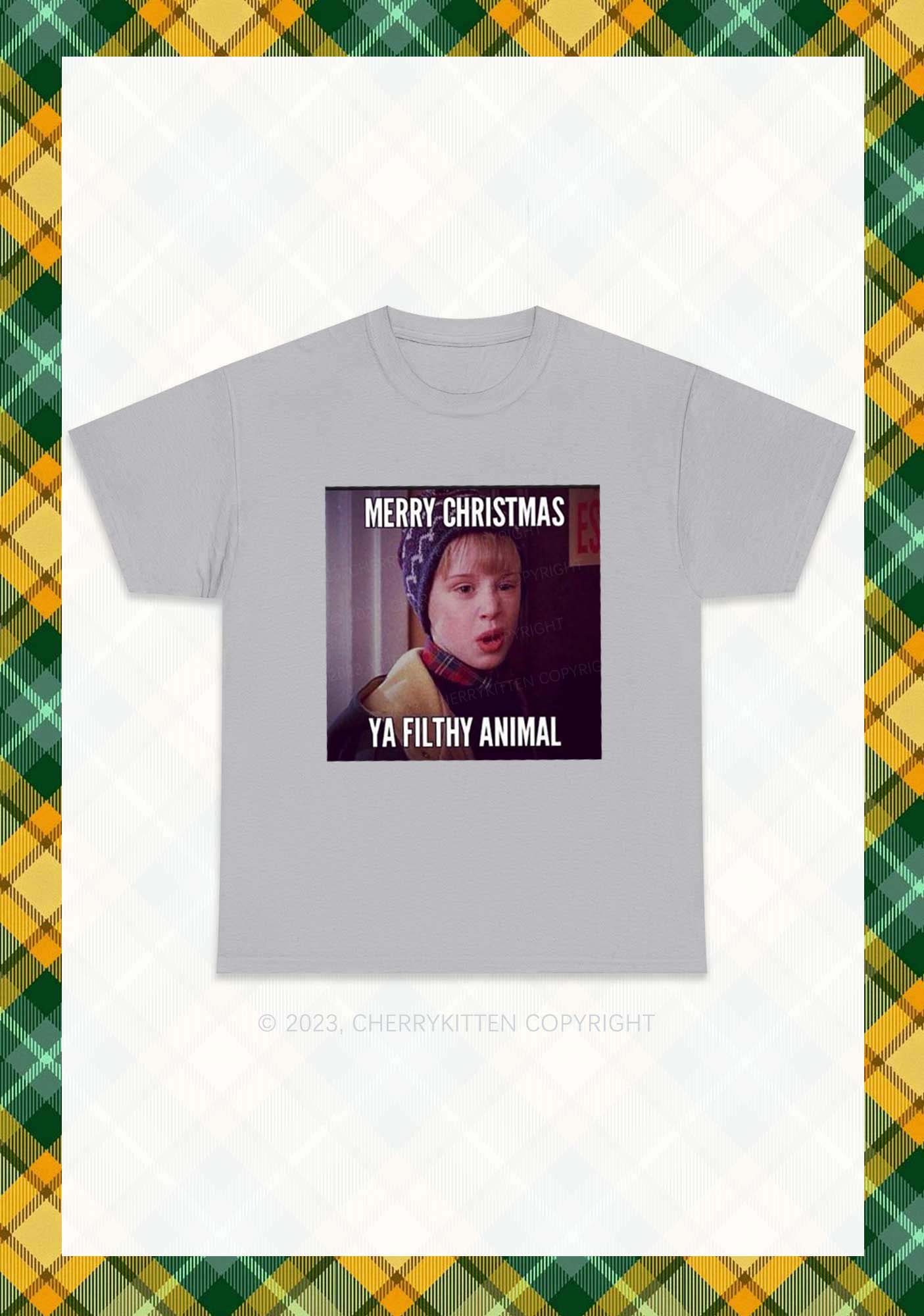 Merry Christmas Ya Filthy Animal Chunky Shirt Cherrykitten
