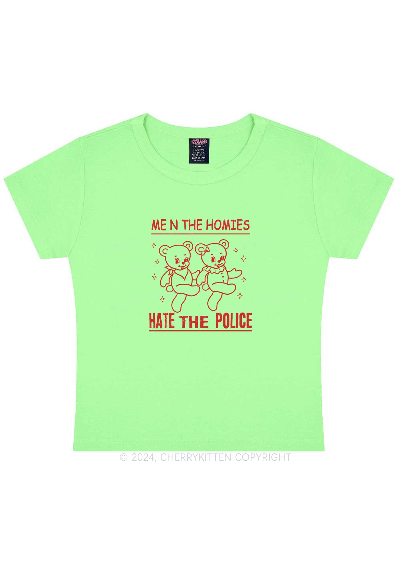 Hate The Police Y2K Baby Tee Cherrykitten
