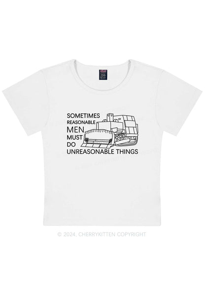 Curvy Men Do Unreasonable Things Y2K Baby Tee Cherrykitten