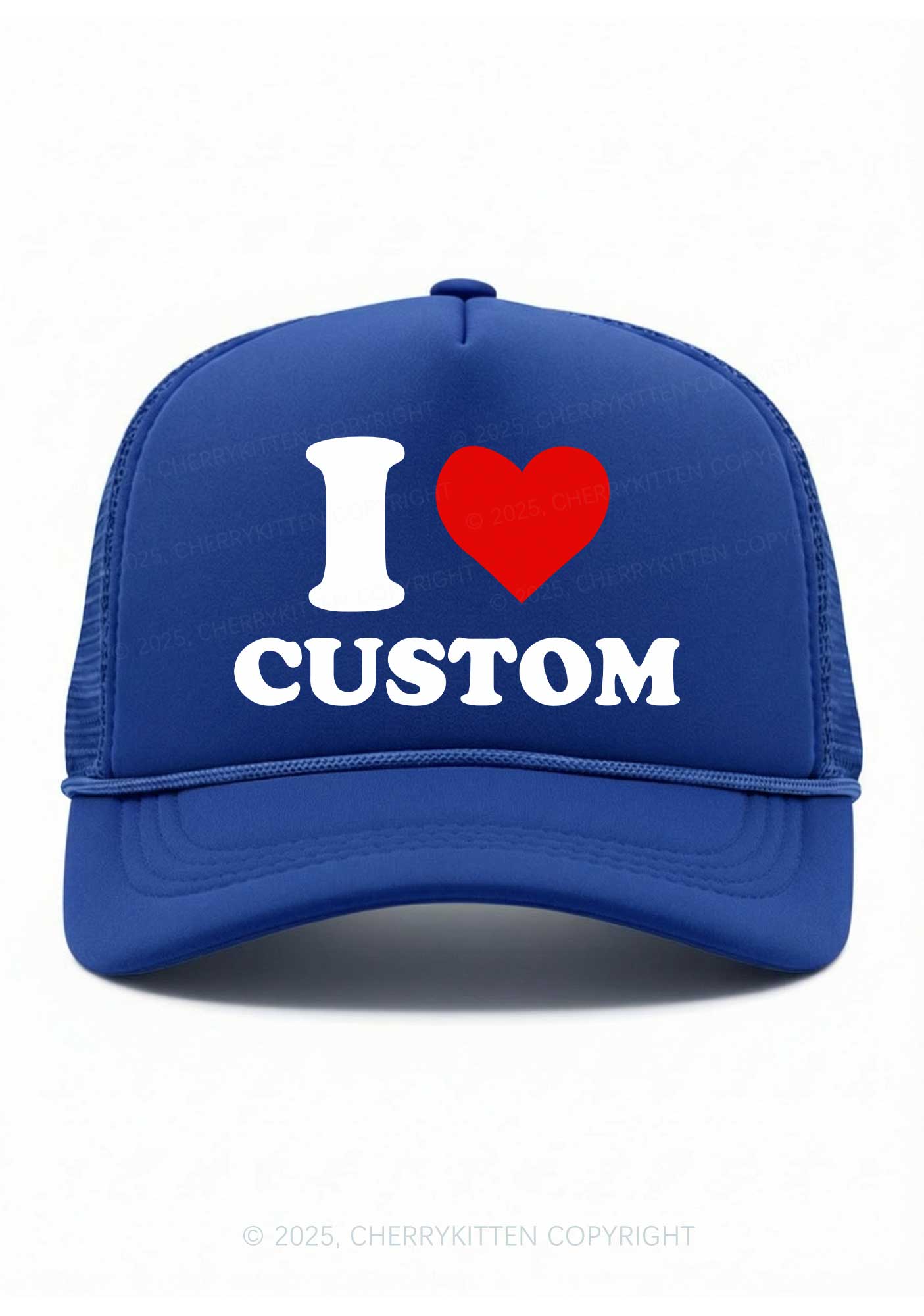 I Love Custom Valentine's Day Y2K Trucker Hat Cherrykitten