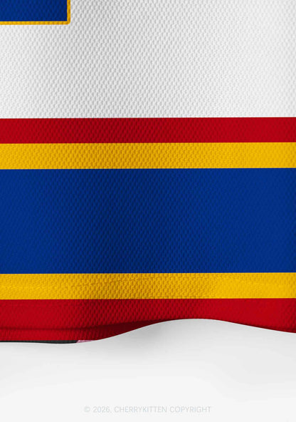 Retro White Hockey Team JL Y2K Crop Sport Jersey Shirts Cherrykitten