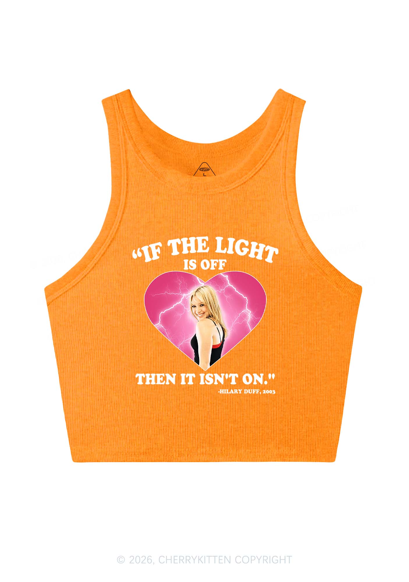 If The Light Is Off Y2K Crop Tank Top Cherrykitten
