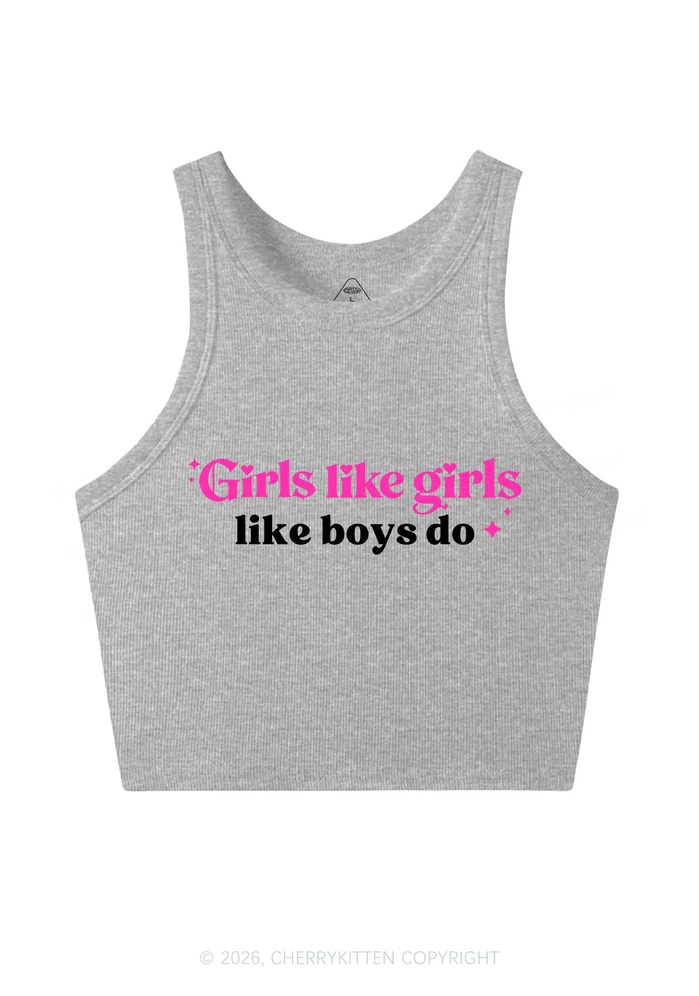 Girls Like Girls Like Boys Do Pride Y2K Crop Tank Top Cherrykitten