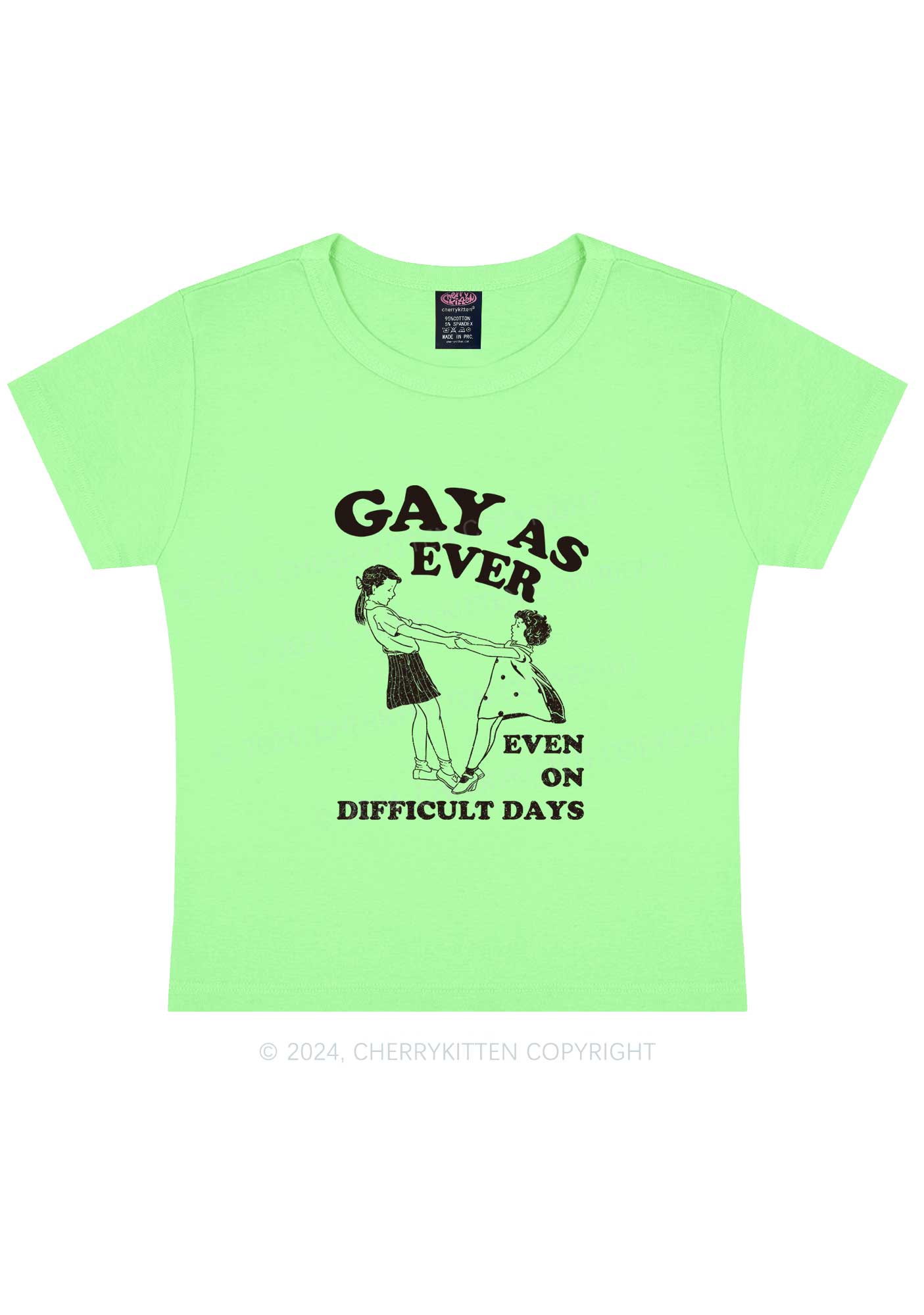 Gay As Ever Y2K Baby Tee Cherrykitten