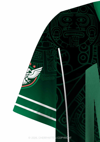 Custom Mexican Heritage Tribal Y2K Crop Sport Jersey Shirts Cherrykitten
