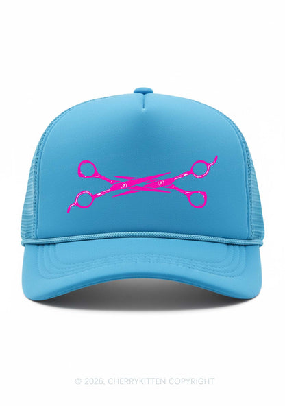 Pink Scissors Pride Y2K Trucker Hat Cherrykitten