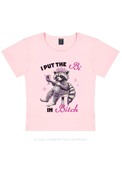 Bi Bxxch Raccoon Pride Y2K Baby Tee Cherrykitten
