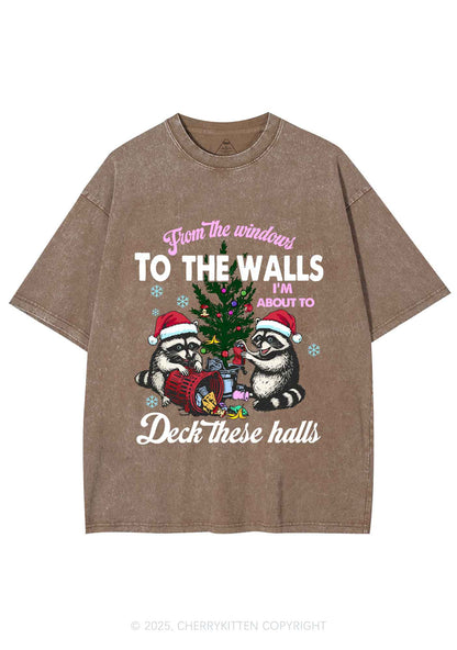 Christmas To The Walls Y2K Shirts Washed Tee Cherrykitten