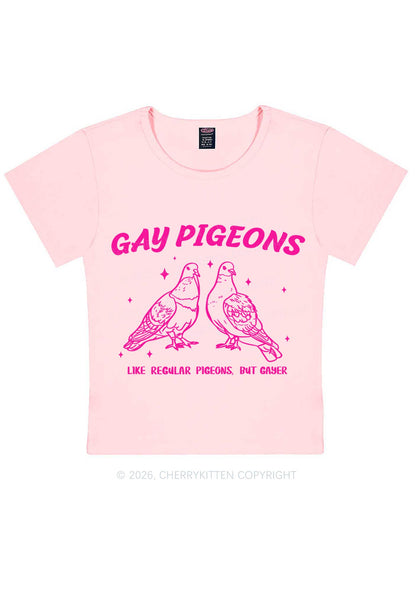 Gay Pigeons Pride Y2K Baby Tee Cherrykitten