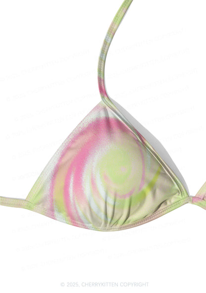 Pink Swirl Y2K Print Bikini Set Cherrykitten