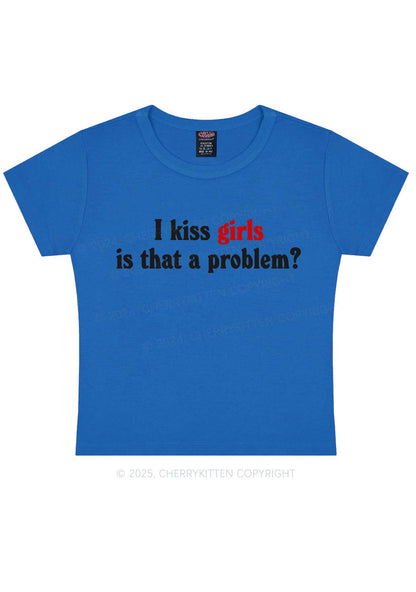 I Kiss Girls Y2K Baby Tee Cherrykitten