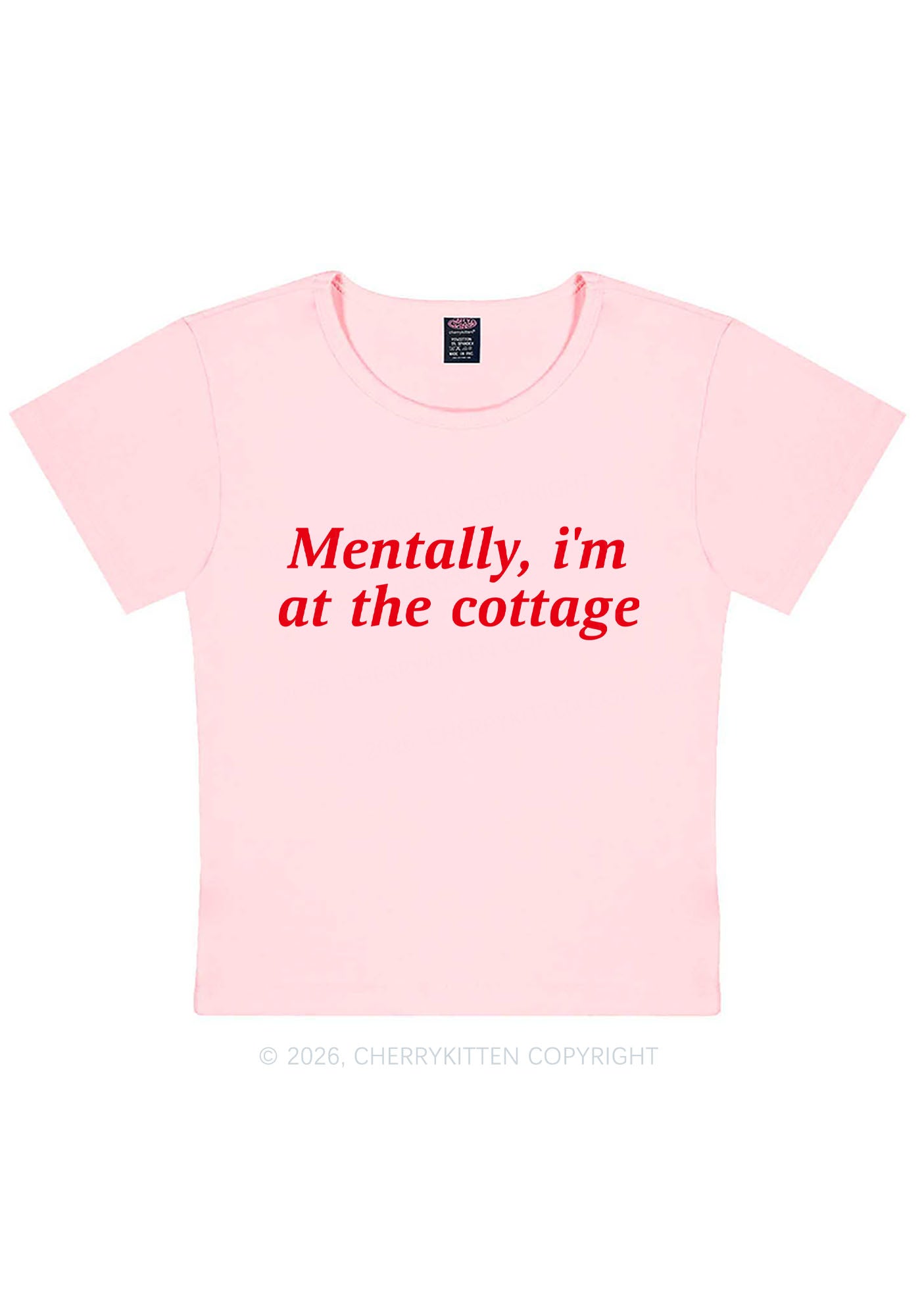 Mentally Im At The Cottage HR Y2K Baby Tee Cherrykitten