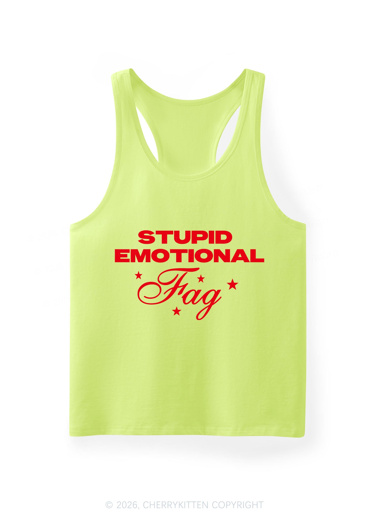Stupid Emotional Fag Pride Y2K Men Racerback Tank Top Cherrykitten