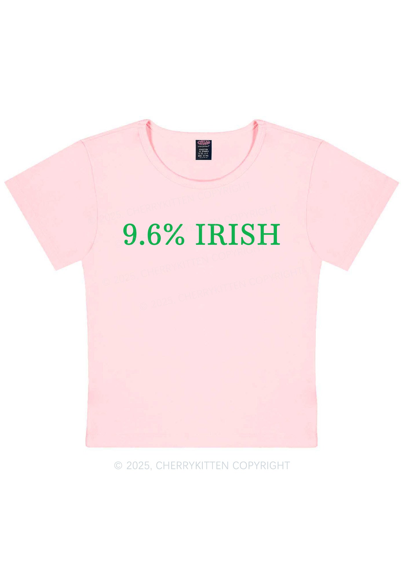 Nine Point Six Percent Irish St Patricks Y2K Baby Tee Cherrykitten