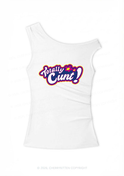 Totally Cxxt Y2K Off Shoulder Tank Top Cherrykitten
