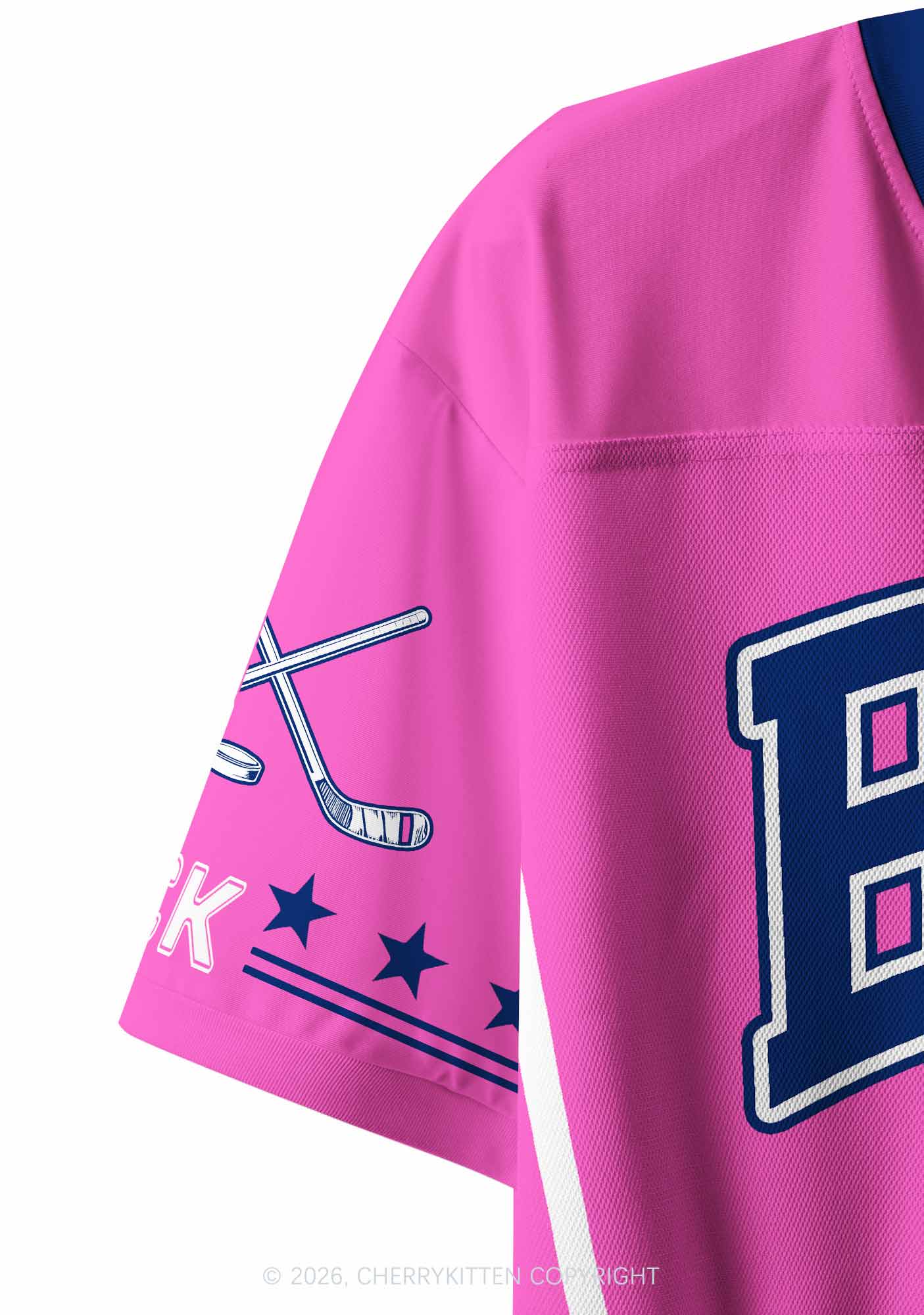 Pink Hockey Team JT Y2K Crop Sport Jersey Shirts Cherrykitten