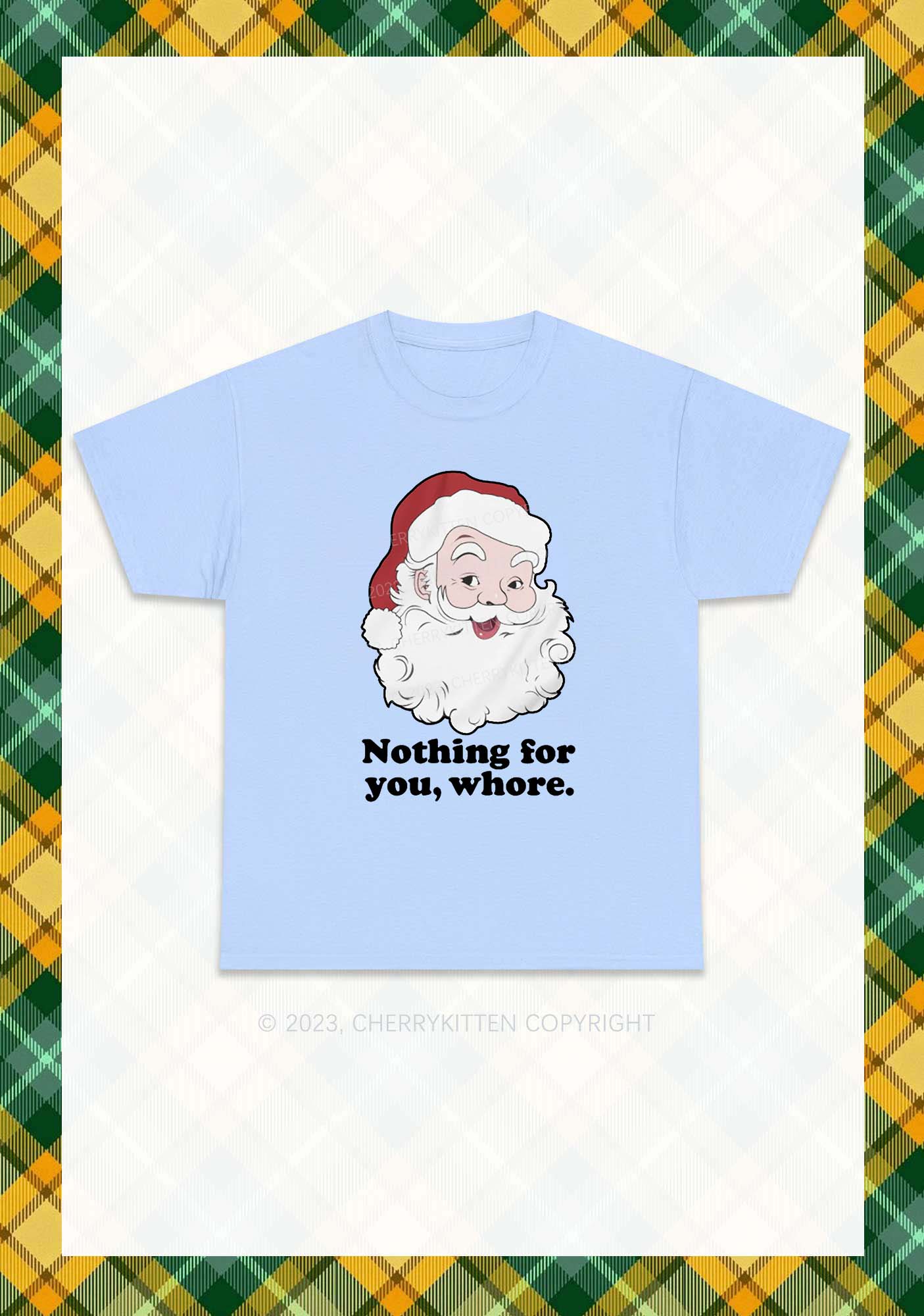 Santa Nothing For You Christmas Y2K Chunky Shirt Cherrykitten