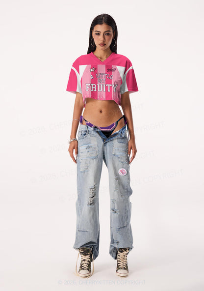 A Little Bit Fruity Pride Y2K Crop Sport Jersey Shirts Cherrykitten