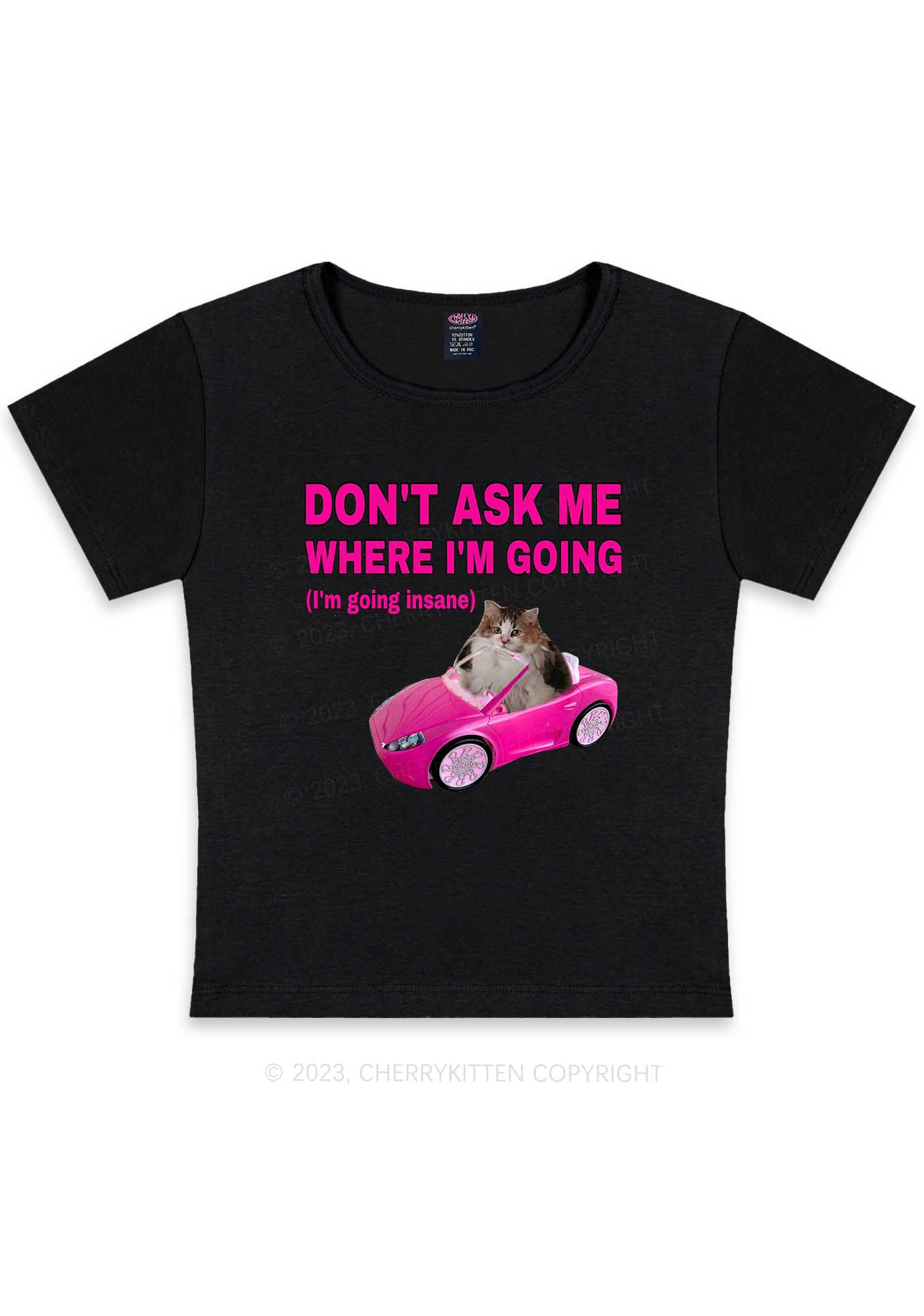 Curvy I'm Going Insane Y2K Baby Tee Cherrykitten