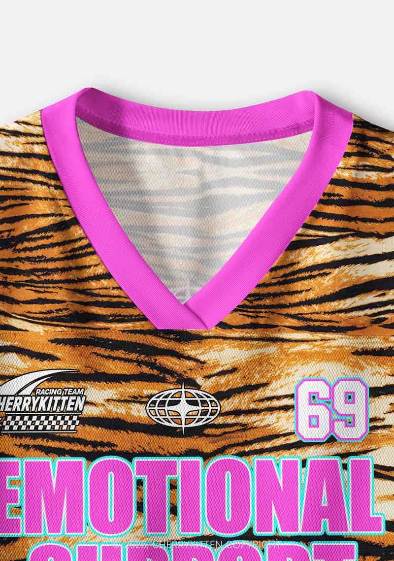 Emotional Support Mommy Y2K Crop Sport Jersey Shirts Cherrykitten