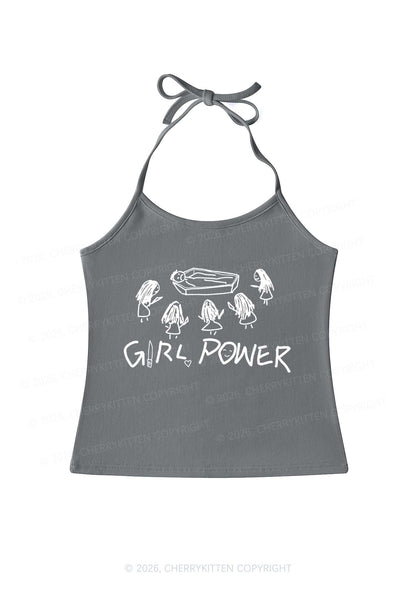 Girls Power Y2K Halter Neck Cami Cherrykitten