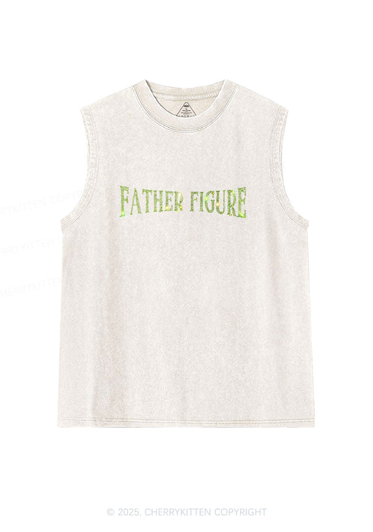 Rhinestone Father Figure Y2K Washed Muscle Tank Cherrykitten