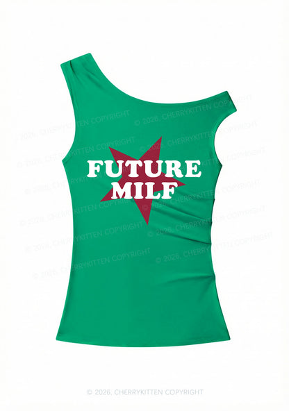 Future Mxxf Y2K Off Shoulder Tank Top Cherrykitten