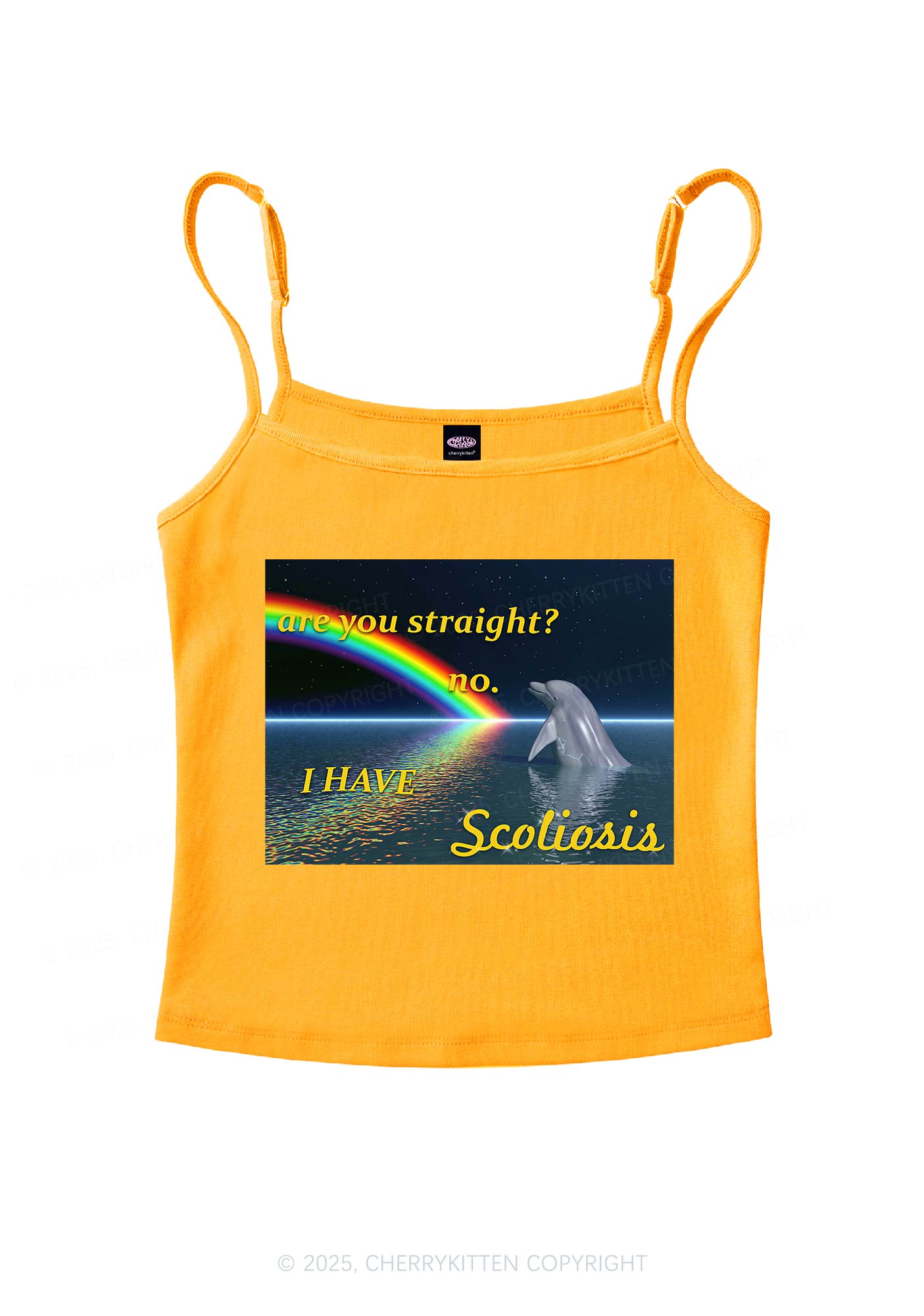 I Have Scoliosis Pride Y2K Spaghetti Strap Cami Cherrykitten