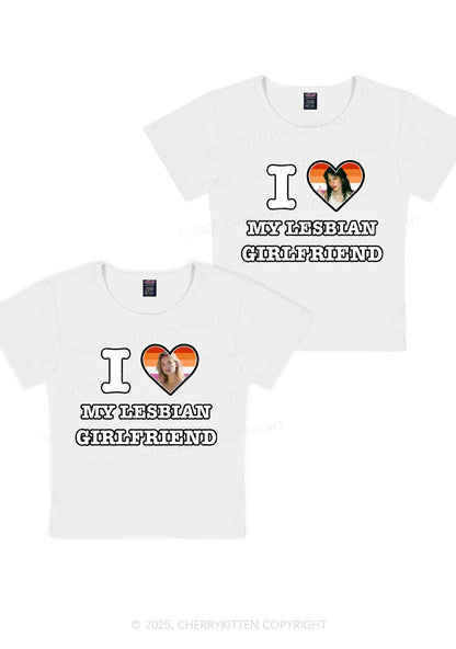 Custom My Lesbian GF Pride Y2K Valentine's Day Baby Tee Cherrykitten