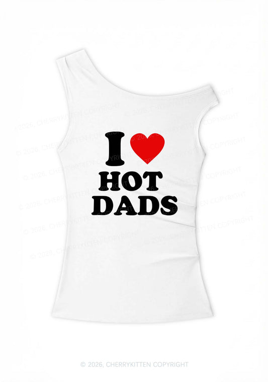 I Love Hot Dads Y2K Off Shoulder Tank Top Cherrykitten
