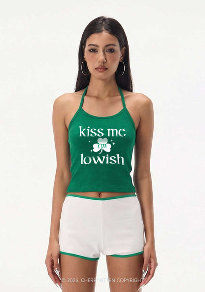 Kiss Me Im Iowish St Patricks Y2K Halter Neck Cami Cherrykitten