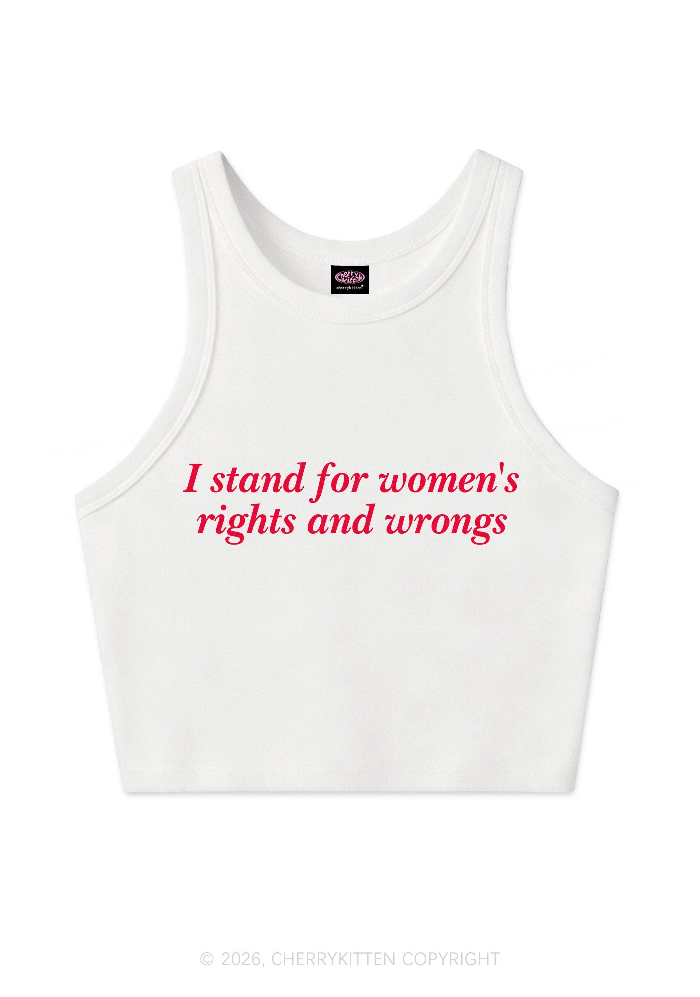 I Stand For Womens Rights Pride Y2K Crop Tank Top Cherrykitten