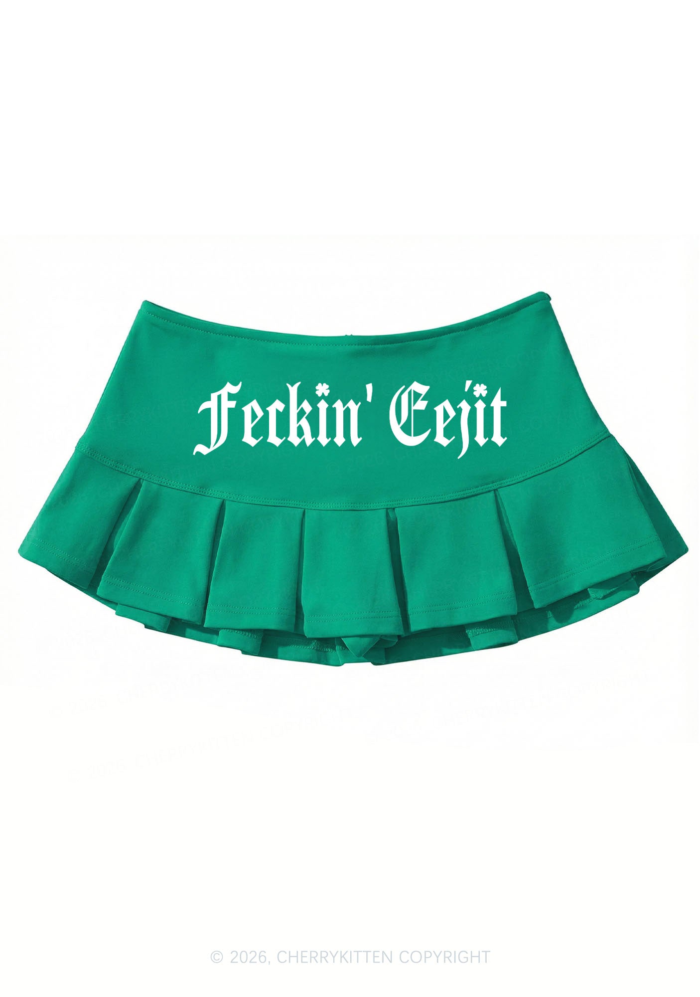 Feckin Eejit St Patricks Y2K Mini Pleated Skirts Cherrykitten